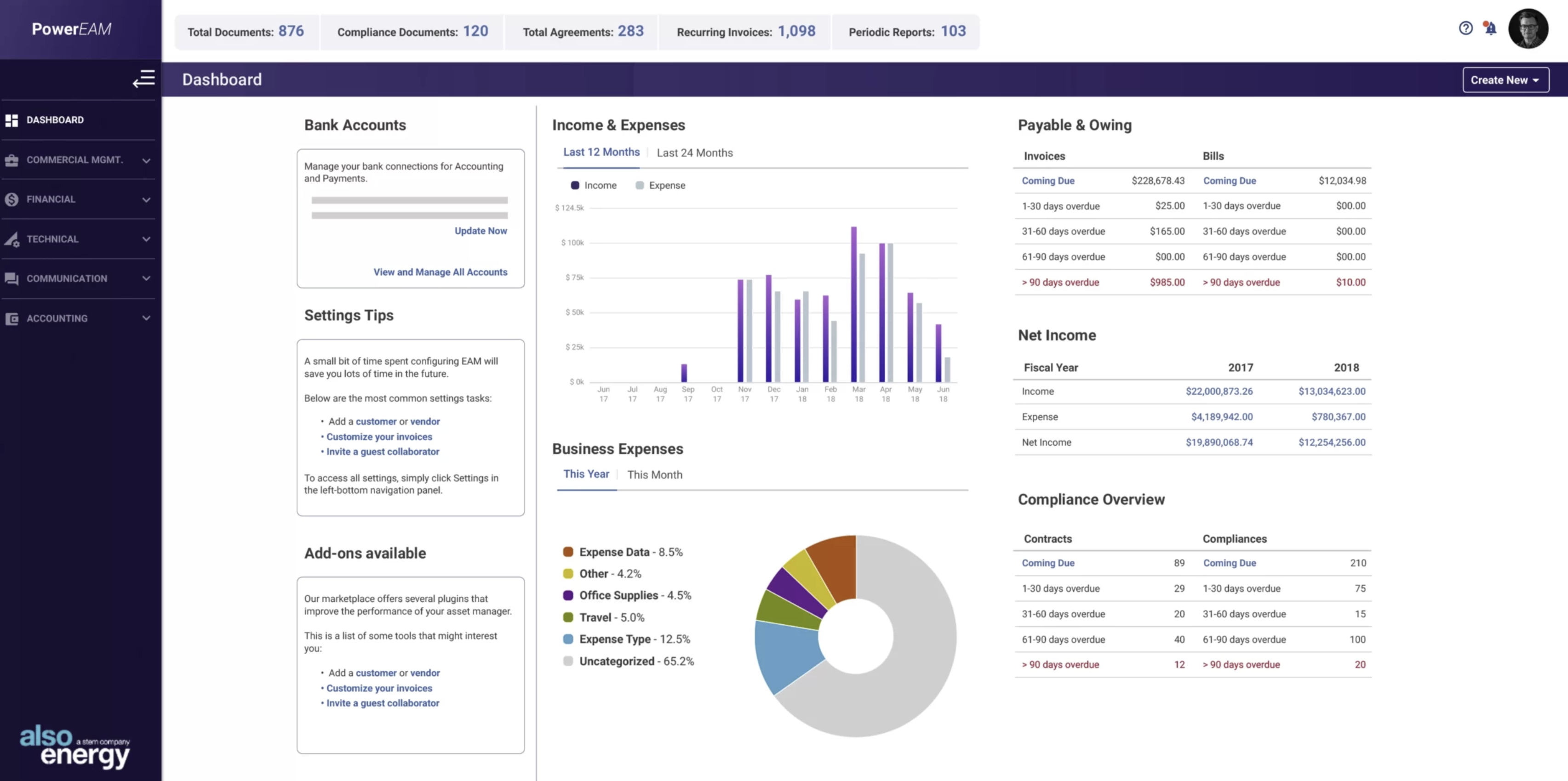 AlsoEnergy PowerAMS platform interface
