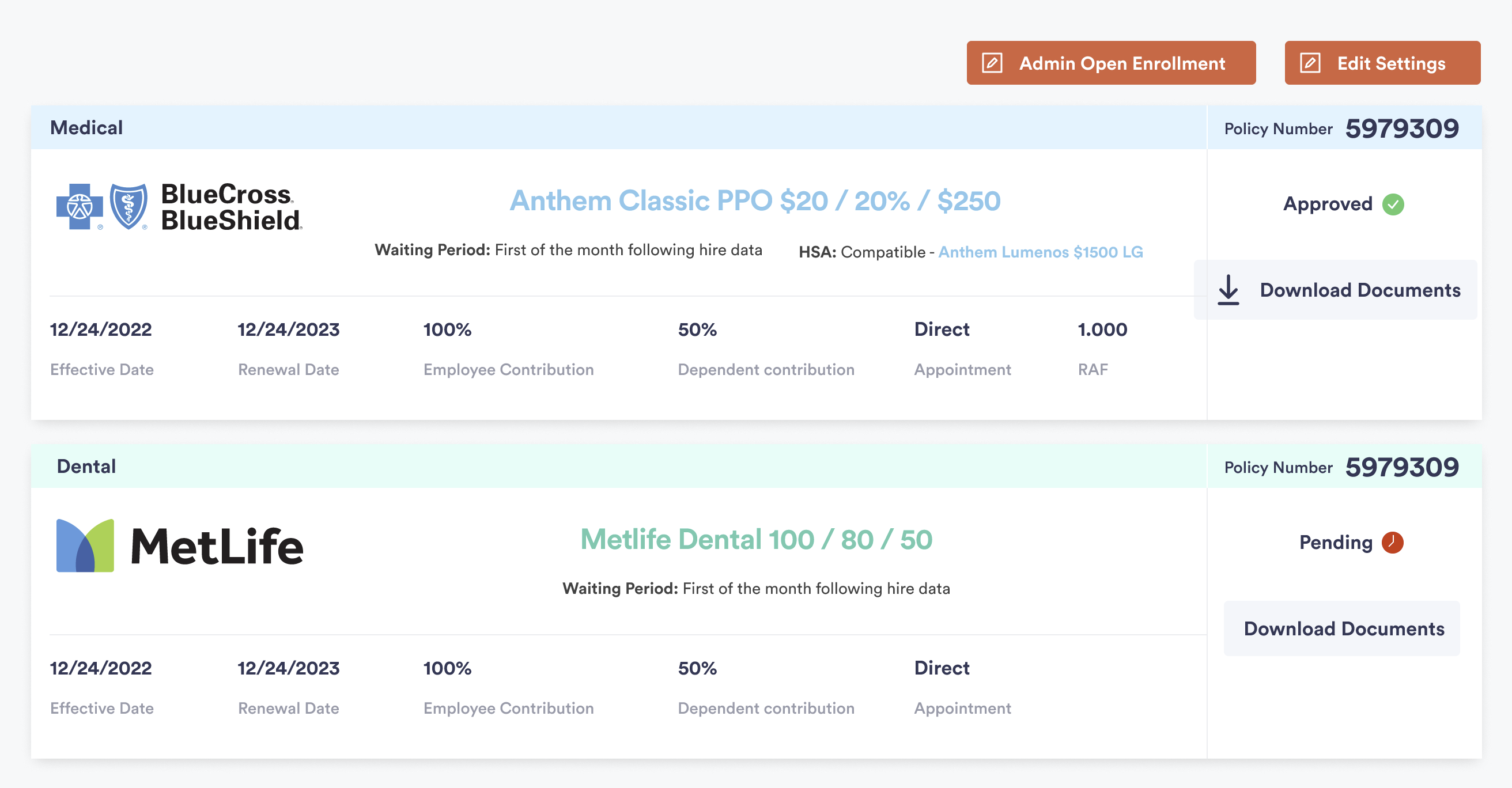 Zenefits Comparison Tables Redesign results